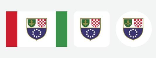 icona della bandiera della federazione di bosnia ed erzegovina. set di icone web. collezione di icone piatte. semplice illustrazione vettoriale. vettore