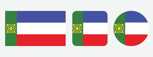 icona della bandiera della khakassia. set di icone web. collezione di icone piatte. semplice illustrazione vettoriale. vettore