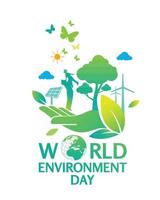 modello di progettazione del logo della giornata mondiale dell'ambiente vettore