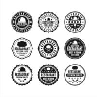 set di francobolli per badge vettoriali di design ristorante