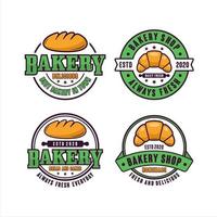 Collezione di logo di design vettoriale distintivo negozio di panetteria