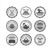 collezione di disegni vettoriali di francobolli estivi