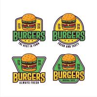 insieme di raccolta di logo di progettazione di vettore di hamburger