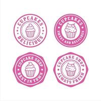 cupcakes francobolli design collezione premium vettore