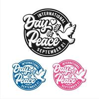 design del logo vettoriale della giornata internazionale della pace
