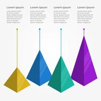 Modello di vettore di elementi di piramide 3D piatto infografica