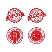 francobollo benvenuto alla collezione di istambul turchia vettore