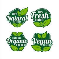 collezione di logo premium verde prodotto naturale vettore
