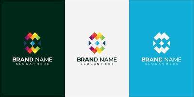 logo geometrico colorato design concept logo design ispirazione vettore