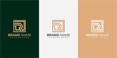 impressionante lettera r icona linea logo design concept. concetto di design del logo della lettera r vettore