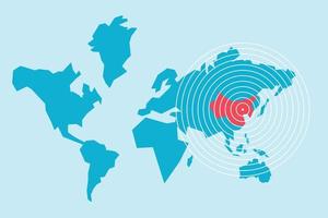 modello di mappa del mondo con continenti, nord e sud america, europa e asia, africa e australia vettore