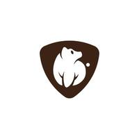 concetto di logo scudo distintivo cucciolo di orso di ghiaccio. illustrazione vettoriale