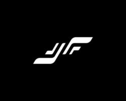 concetto di design del logo jf in grassetto. illustrazione vettoriale