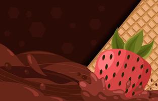 dolce fragola nel cioccolato vettore