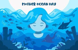 modello di giorno della mamma oceano vettore