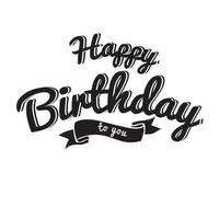 buon compleanno lettering banner di testo, colore nero. illustrazione vettoriale