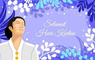 felice giorno di kartini sfondo vettore