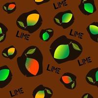 modello senza cuciture lime limone agrumi esotici tropicali disegnati a mano vettore icona.cibo biologico, alimentazione sana, prodotto vegetariano.