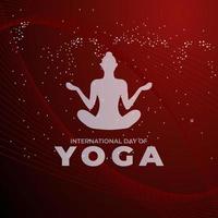 illustrazione di vettore di meditazione umana di progettazione della giornata internazionale dello yoga