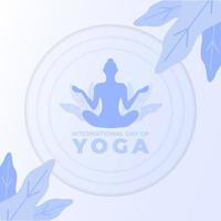 illustrazione di vettore di meditazione umana di progettazione della giornata internazionale dello yoga