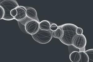 sfondo decorativo wireframe bolla minimalista. illustrazione del filo della geometria con linee in stile futuristico vettore