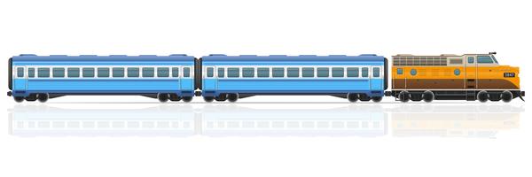 il treno ferroviario con la locomotiva ed i vagoni vector l&#39;illustrazione