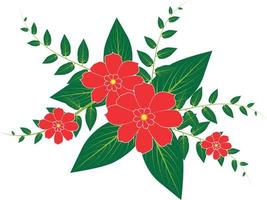 buon natale fiore con foglie e bacche design, stagione invernale e decorazione tema illustrazione vettoriale