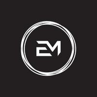 em, me logo design template vettoriale elemento di branding grafico.