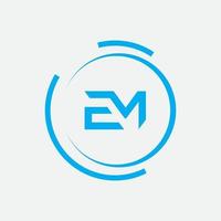 em, me logo design template vettoriale elemento di branding grafico.