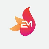 em, me logo design template vettoriale elemento di branding grafico.