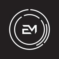 em, me logo design template vettoriale elemento di branding grafico.