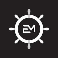 em, me logo design template vettoriale elemento di branding grafico.