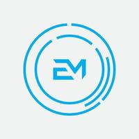 em, me logo design template vettoriale elemento di branding grafico.