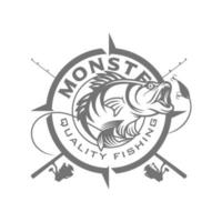 illustrazione del modello di progettazione del logo di pesca sportiva vettore