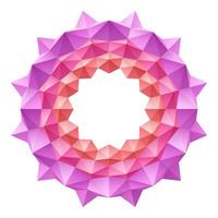 la geometria usa triangoli, poligono, disporli insieme è un motivo floreale astratto rosa, su uno sfondo bianco. vettore