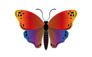 decorativo come uno slogan di una farfalla con l'illustrazione colorata del modello di logo della farfalla. disegno vettoriale per stampe di moda, poster e carte, isolato su sfondo bianco