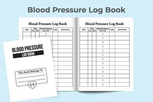 quaderno della pressione sanguigna. modello di diario del rilevatore di impulsi. registro delle pulsazioni della pressione sanguigna. quaderno medico. vettore