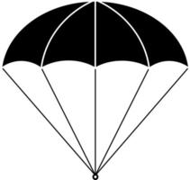 distintivo del paracadute. sagoma nera su sfondo bianco. vettore