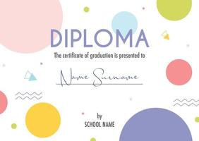 modello di concetto di certificato di diploma vettore