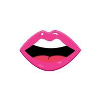 labbra rosa aprono la bocca parlante femminile vettore