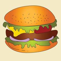 hamburger su sfondo isolato vettore