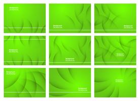 Insieme di priorità bassa astratta verde con lo spazio della copia per testo Design moderno modello per copertina, banner web, schermo e rivista. Illustrazione vettoriale