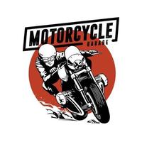 illustrazione di moto per il design di t-shirt vettore