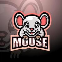 design del logo esport della mascotte del topo vettore