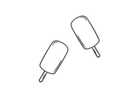 bastoncini di gelato disegnati a mano vettore