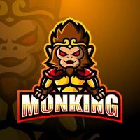 design del logo esport della mascotte del re delle scimmie vettore