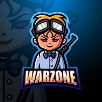 design del logo esport della mascotte di warzone vettore