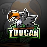 design del logo esport della mascotte tucano vettore