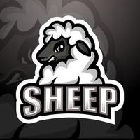 design del logo esport della mascotte delle pecore vettore