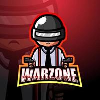 design del logo esport della mascotte di warzone vettore